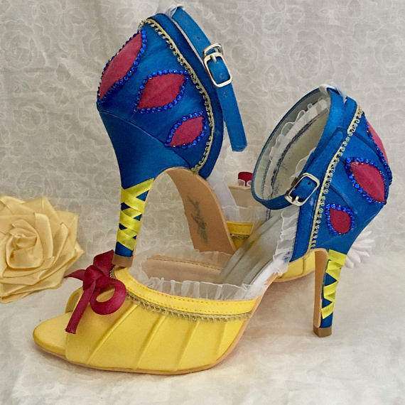 迪士尼公主手工高跟鞋 白雪公主款的梦幻魅力